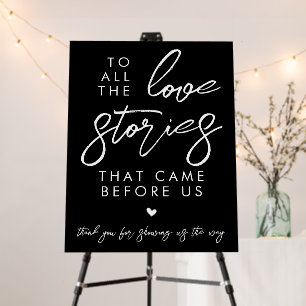 To All The Love Stories Minimalist Black White Foam Board