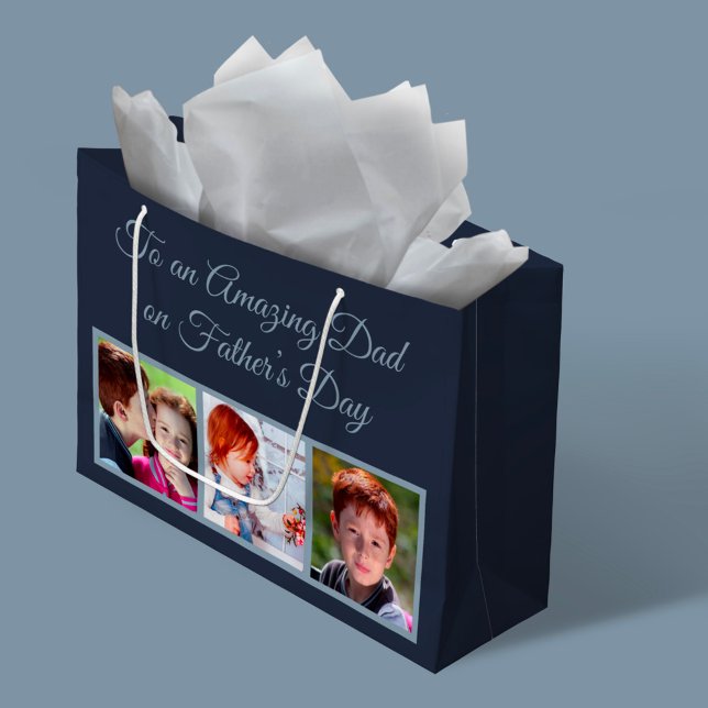 To an Amazing Dad on Father’s Day Photo Large Gift Bag (Creator Uploaded)