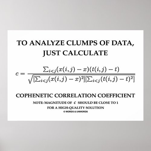 To Analyze Clumps Data Calculate Cophenetic Corr Poster