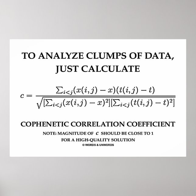 To Analyze Clumps Data Calculate Cophenetic Corr Poster (Front)