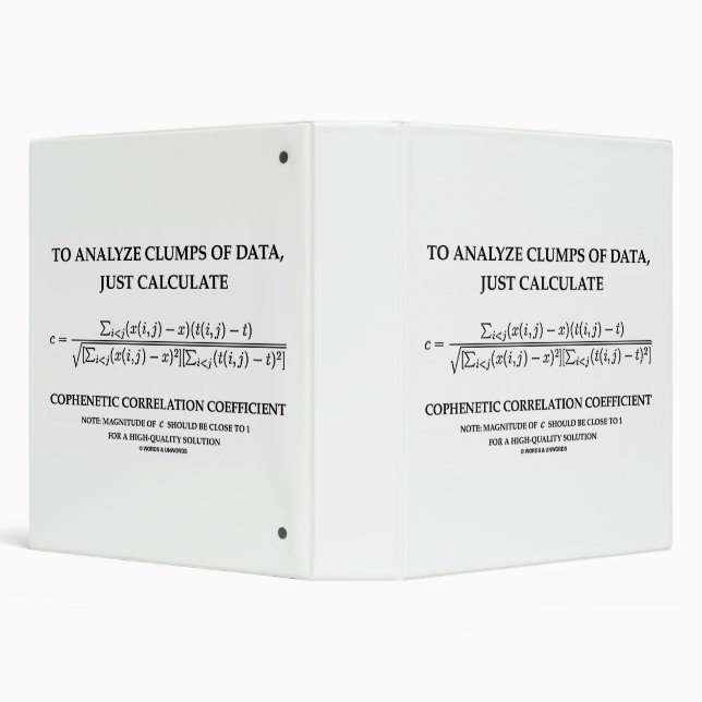 To Analyze Clumps Data Cophenetic Correlation 3 Ring Binder (Background)