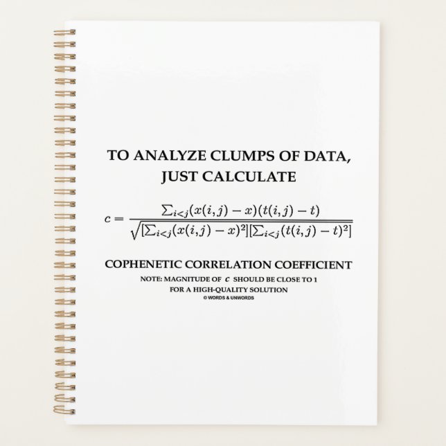 To Analyze Clumps Data Cophenetic Correlation Planner (Front)