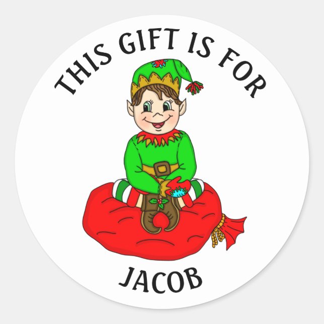 To and From Christmas Elf Gift Tag (Front)