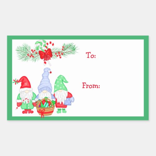 To and From Christmas Gnome Festive Gift Tag