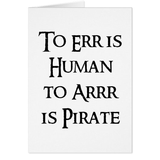 To Arrr is Pirate Cards (Front)