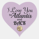 To Atlantis And Back - Gold Logo Heart Sticker