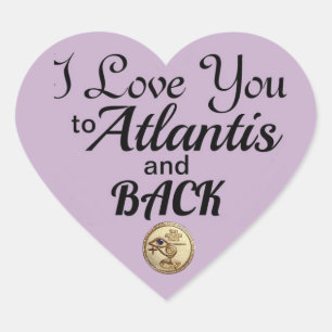 To Atlantis And Back - Gold Logo Heart Sticker