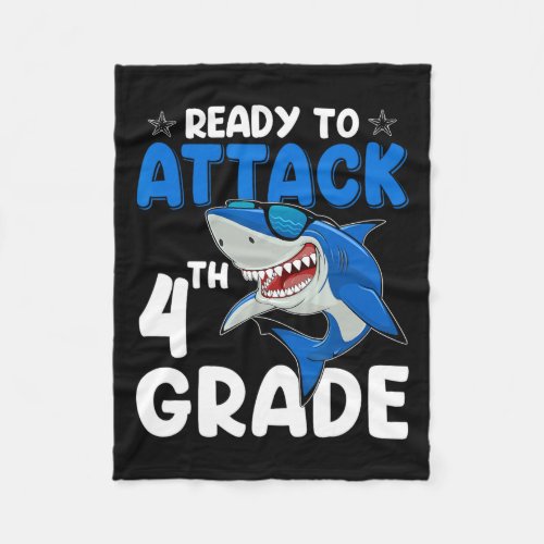 To Attack 4th Grade Shark Fourth Grade Teacher Stu Fleece Blanket