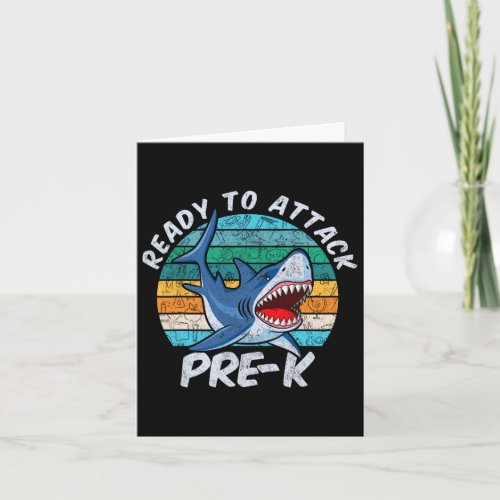 To Attack Pre_k Shark First Day Of Preschool  Card