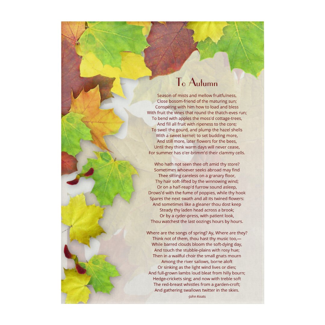 To Autumn Poem By John Keats Acrylic Print Zazzle