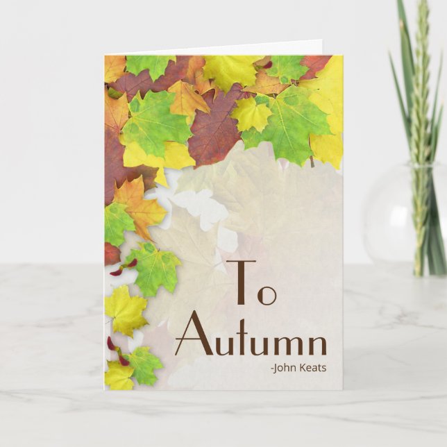 To Autumn Poem by John Keats Card (Front)