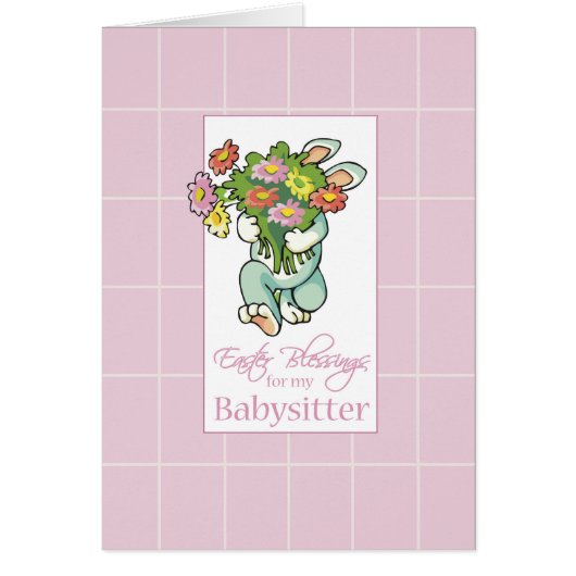 To Babysitter Bouquet of Easter Blessings Cards (Front)