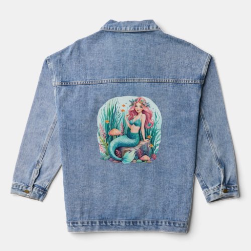 to be a mermaid  denim jacket