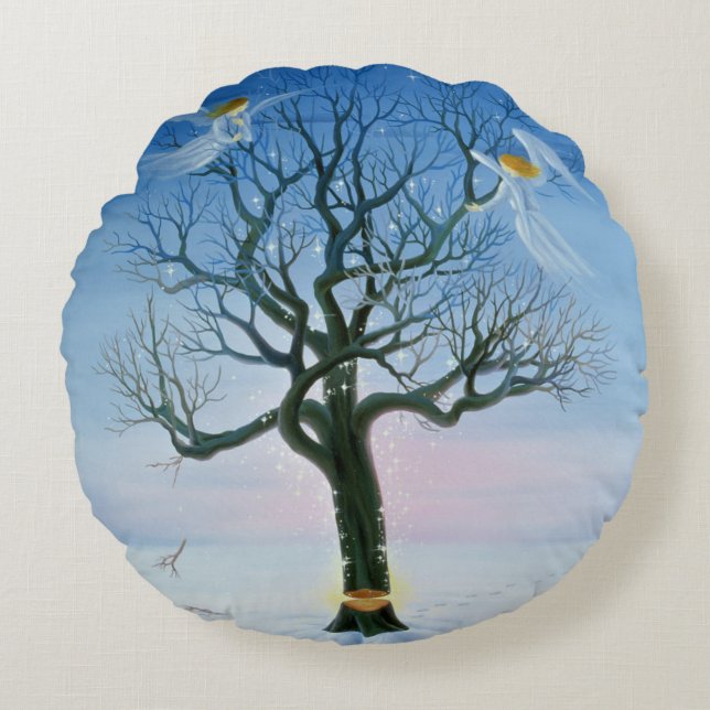 To Be Born Again 2000 Round Pillow (Front)