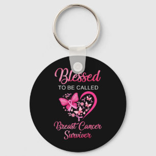 To Be Called Breast Cancer Survivor Pink Butterfly Keychain