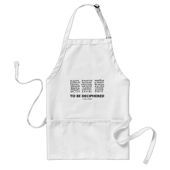 To Be Deciphered (Jules Verne Runic Cryptogram) Adult Apron