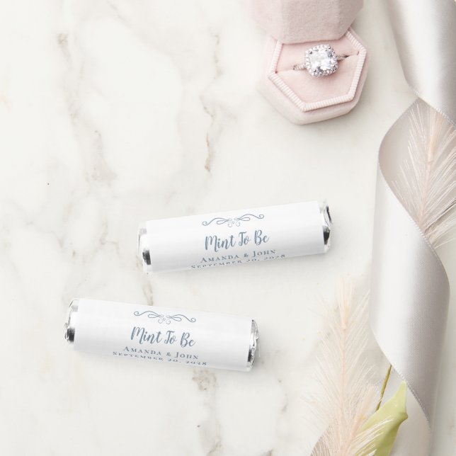 To Be Elegant Wedding Bride Groom Dusty Blue White Breath Savers® Mints (Wedding)