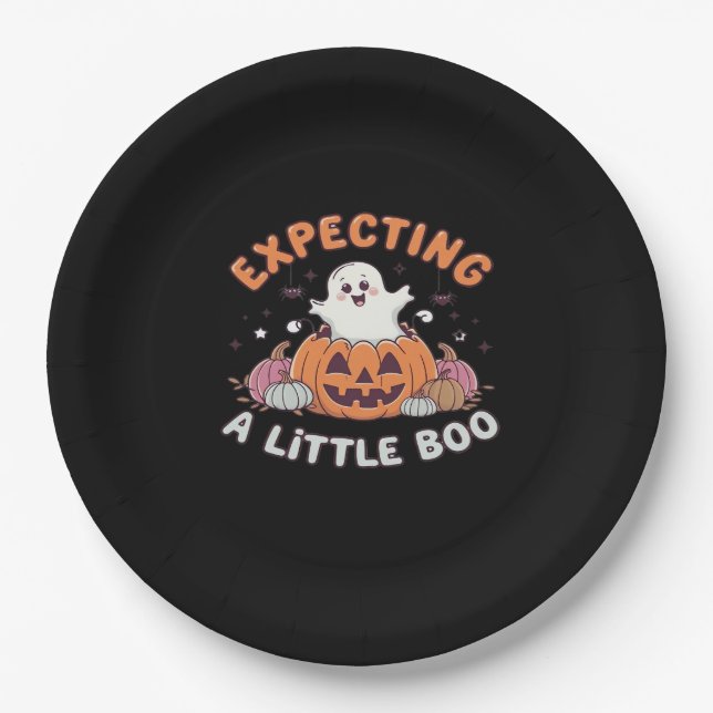 To Be Expecting Little Boo Paper Plates (Front)