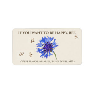 To Be Happy, Bee Apiary Promotional Honey Labels