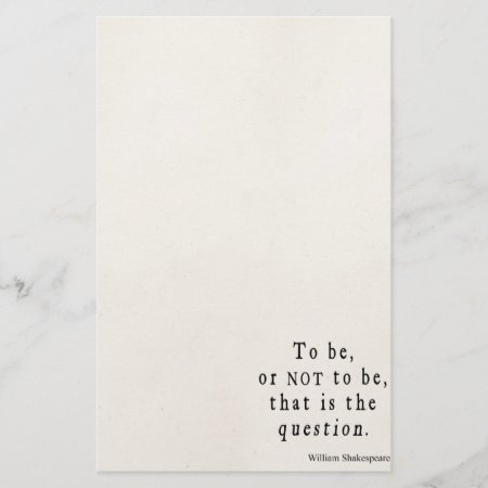 To Be Or Not To Be That Question Shakespeare Quote Stationery