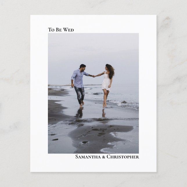 To Be Wed Simple White BUDGET Wedding Photo Invite (Front)