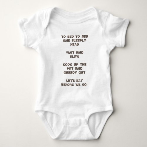 To Bed  Baby Jersey Bodysuit