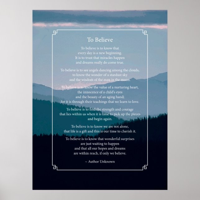 To Believe Poster (Front)