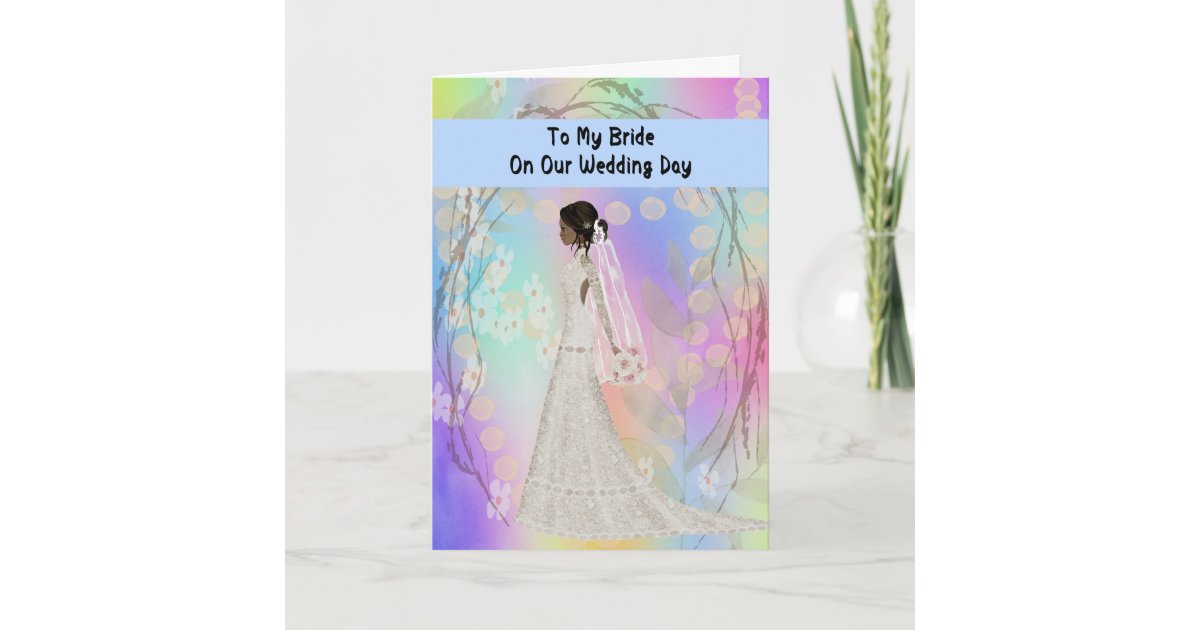 To Black Bride From Husband On Wedding Day Card Zazzle Com