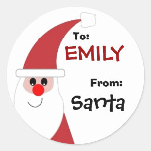 To Child From SANTA Gift Label Red and White v5A