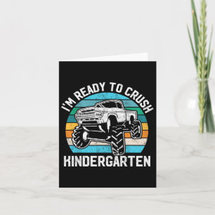 To Crush Kindergarten Monster Truck Back To School Card