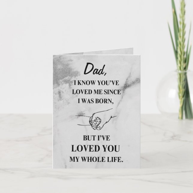 To Dad From Daughter or Son Black Gray Modern Holiday Card (Front)