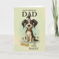 To Dad From Quirky Dog Funny Birthday Custom Pup