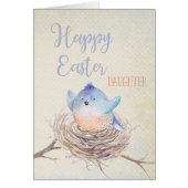 To Daughter, Happy Easter Blue Bird in Nest (Front)