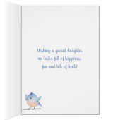 To Daughter, Happy Easter Blue Bird in Nest (Inside (Right))