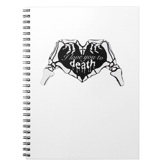 To Death Skeleton Hand Heart Classic Design Notebook (Front)