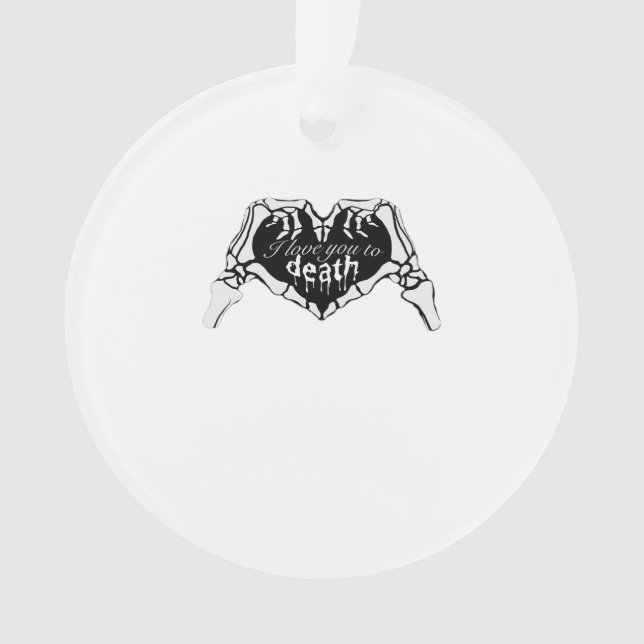 To Death Skeleton Hand Heart Classic Design Ornament (Front)