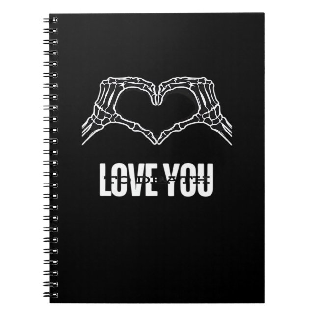 To Death Skeleton Heart Hands Classic Look Notebook (Front)
