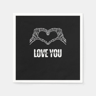 To Death - Skeleton Heart Hands Classic Napkins