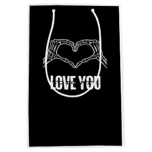 To Death Skeleton Heart Hands Style Medium Gift Bag