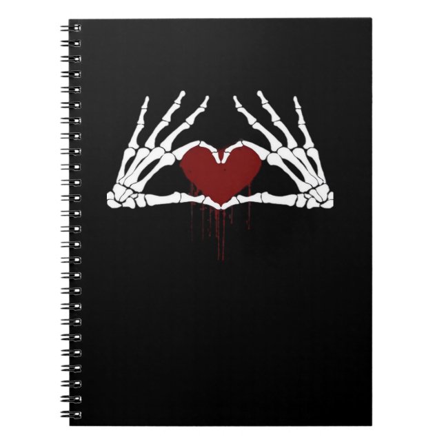 To Death Skeleton Heart Hands Style Notebook (Front)