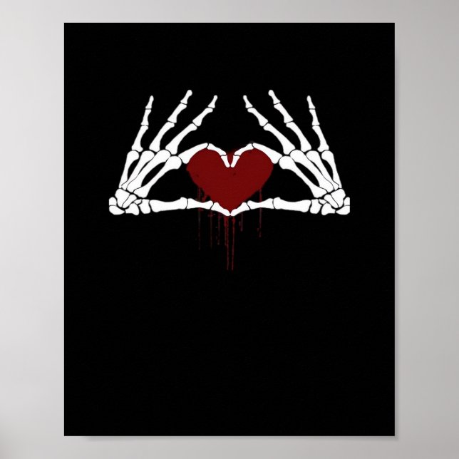 To Death Skeleton Heart Hands Style Poster (Front)