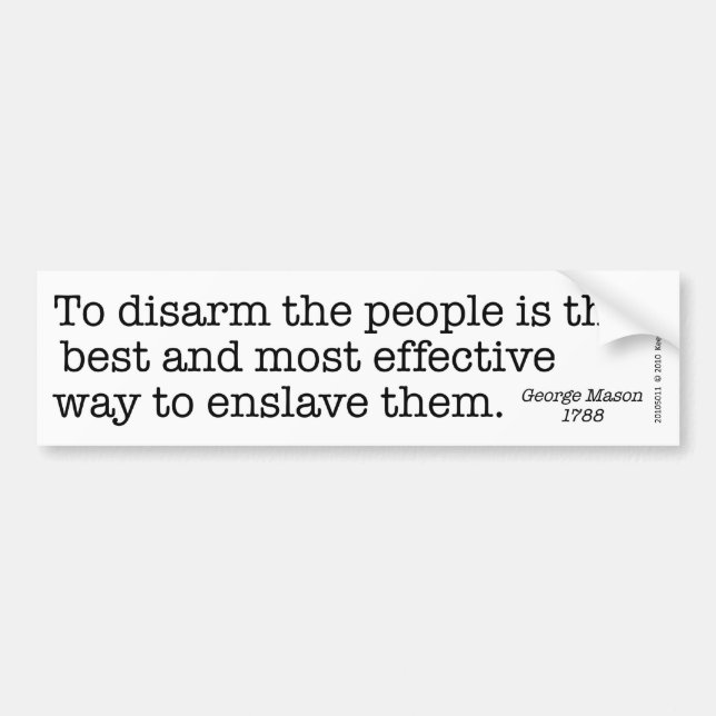 To Disarm the People - bumper sticker (Front)