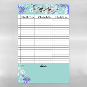 To Do 3 Month Wedding Checklist Magnetic Dry Erase Sheet