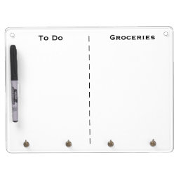 To Do and Grocery List Reminder DIY Custom Title Dry Erase Board With Keychain Holder