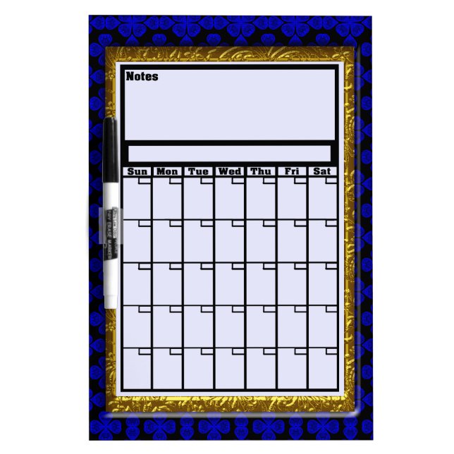 To Do Calendar Dry Erase Board (Front)