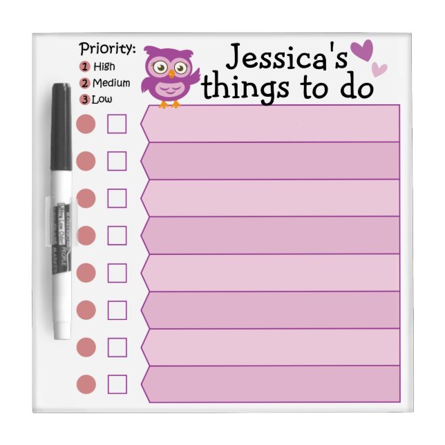 To do design template dry erase board (Front)