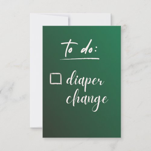 to do diaper change new baby pregnancy congrats  thank you card