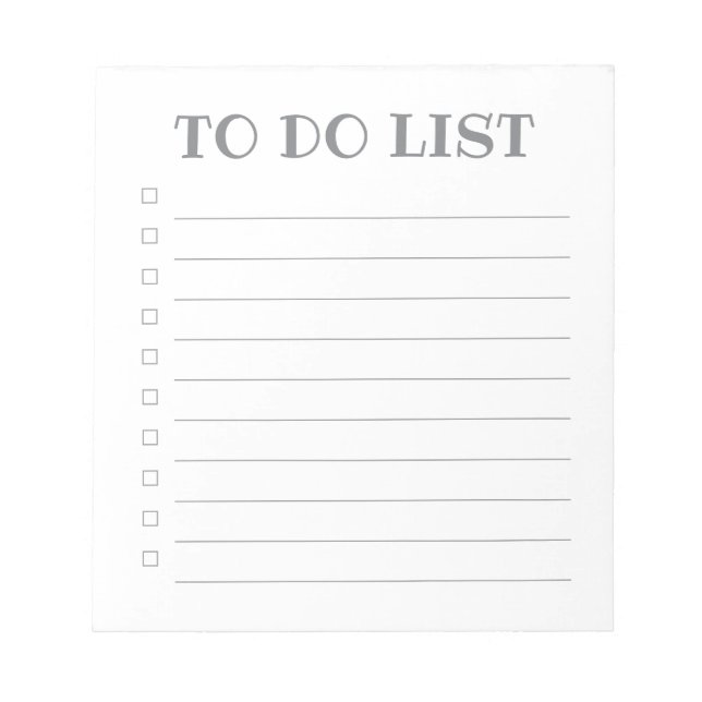 To Do List - 40 Page Notepad (Front)