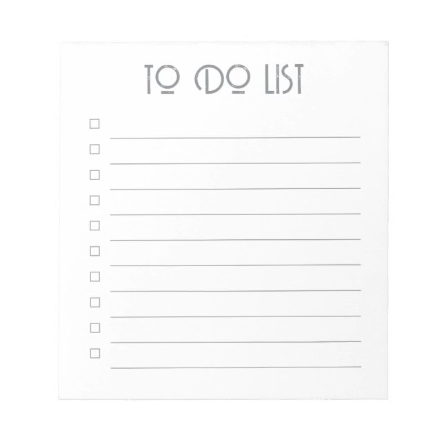 To Do List - 40 Page Notepad (Front)