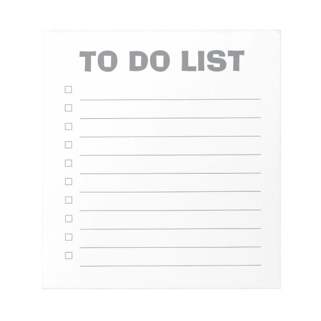 To Do List - 40 Page Notepad (Front)